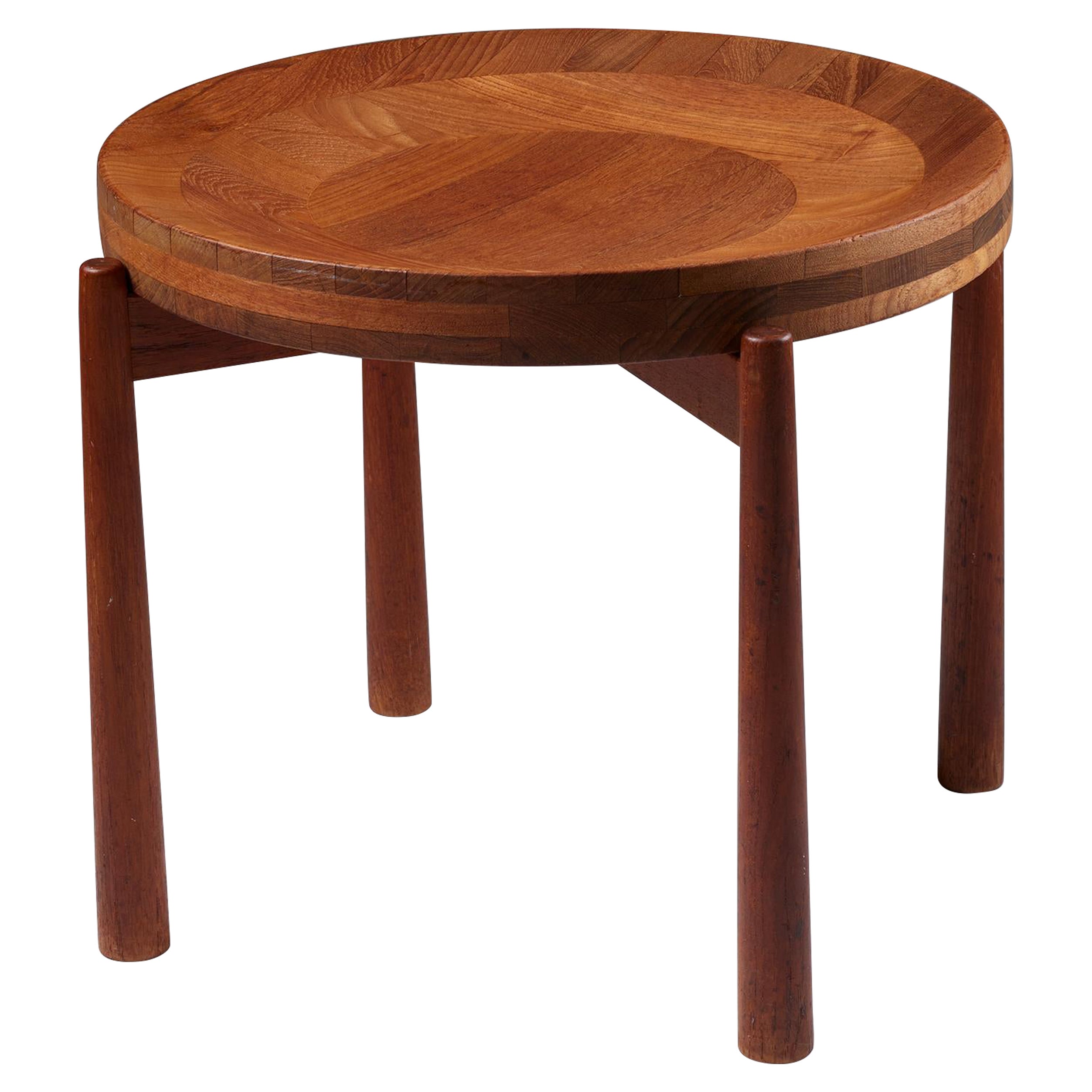 Solid teak side table designed by Jens Quistgaard, Denmark, 1950s For Sale
