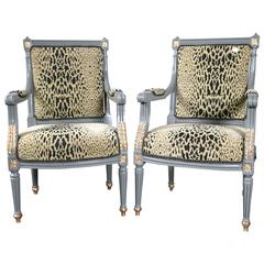 Pair of Louis XVI Style Fauteuils