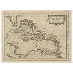 Early Map of Islands in the West Indies by Jansonius Van Waesberge, 1676
