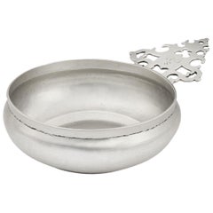Willaim III Britannia Standard Side Handled Porringer by Matthew Madden, 1701