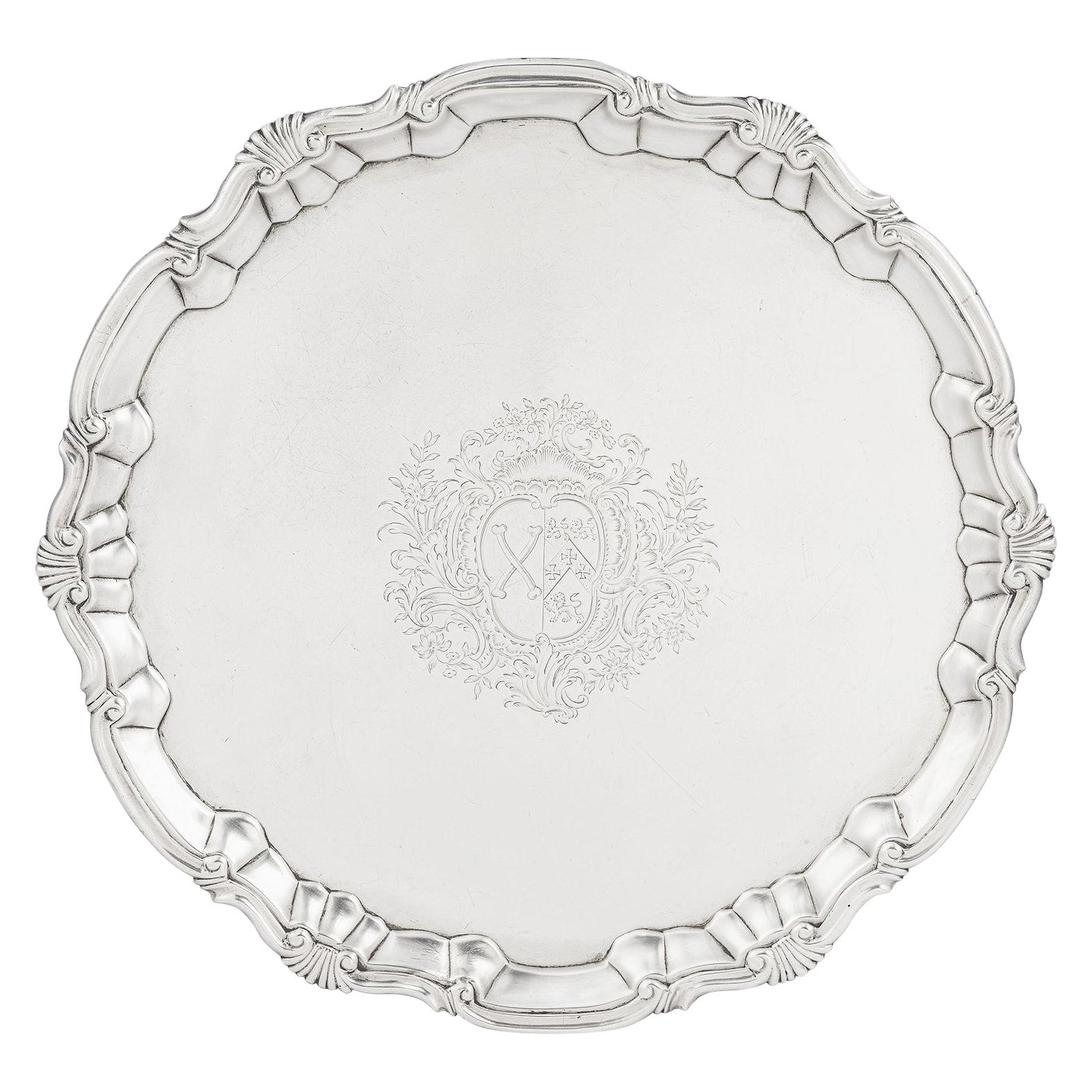 George II Salver Made in London by William Peaston, 1752 For Sale