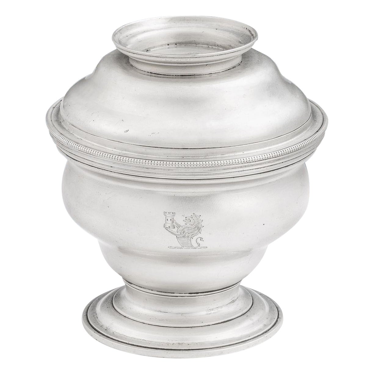 George II Combination Sugar Bowl/Spoon Tray Made in London by Samuel Taylor For Sale