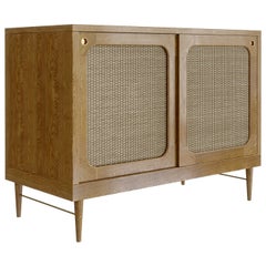 Sanders Sideboard in Eiche Natur und Rattan - Klein