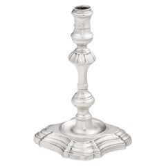 George II Cast Taperstick Made in London by Bennett Bradshaw and Robert Tyrrill