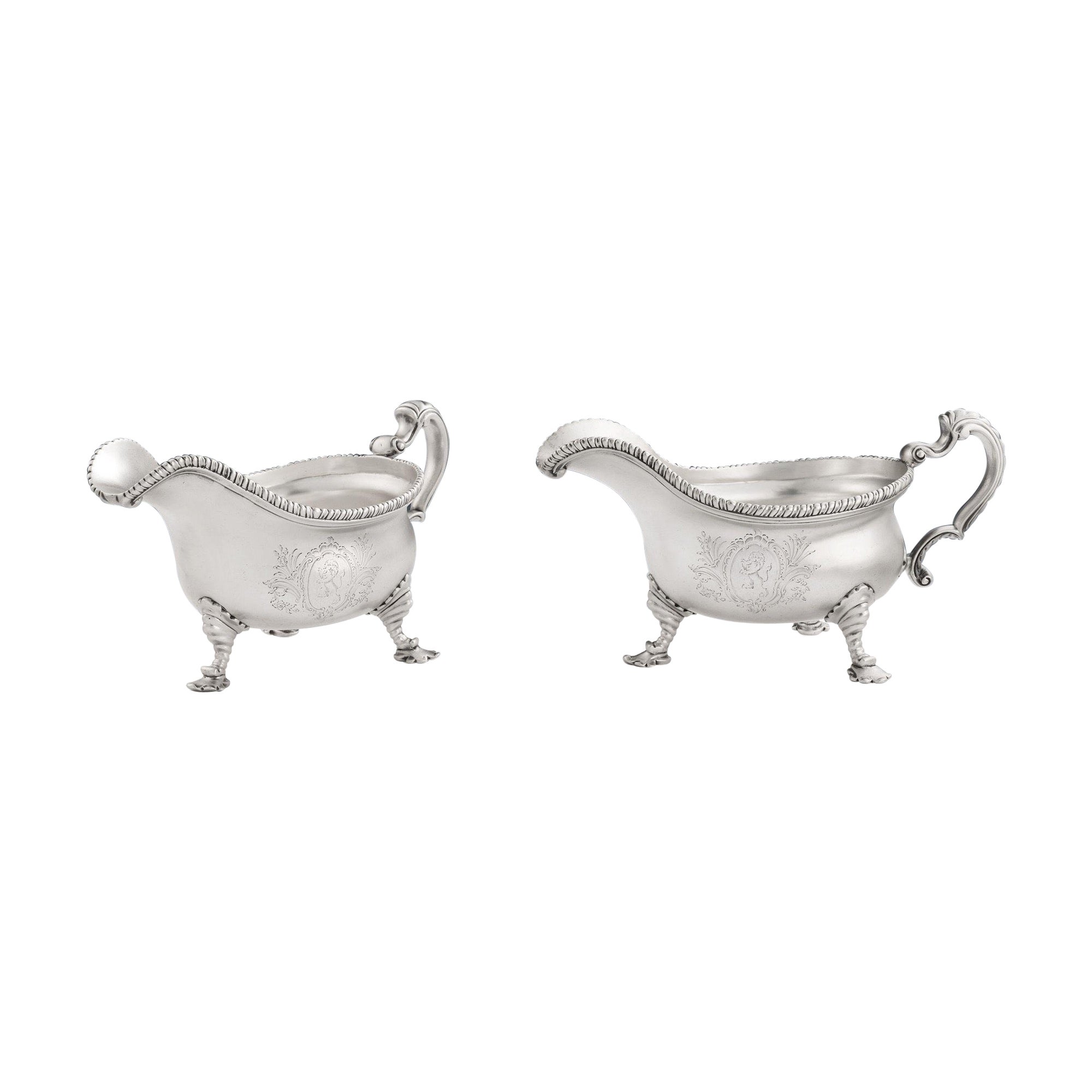 Pair of George III Sauceboats Made in London by William Cripps, 1763