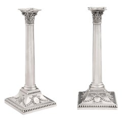 Pair of George III Neo Classical Candlesticks Made in London by John Carter 1771