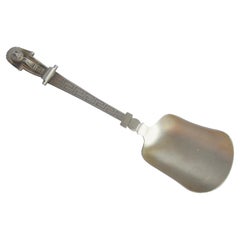 Antique Long Handled Sphinx Caddy/Sugar Spoon Made in Birmingham by Hilliard & Thomason