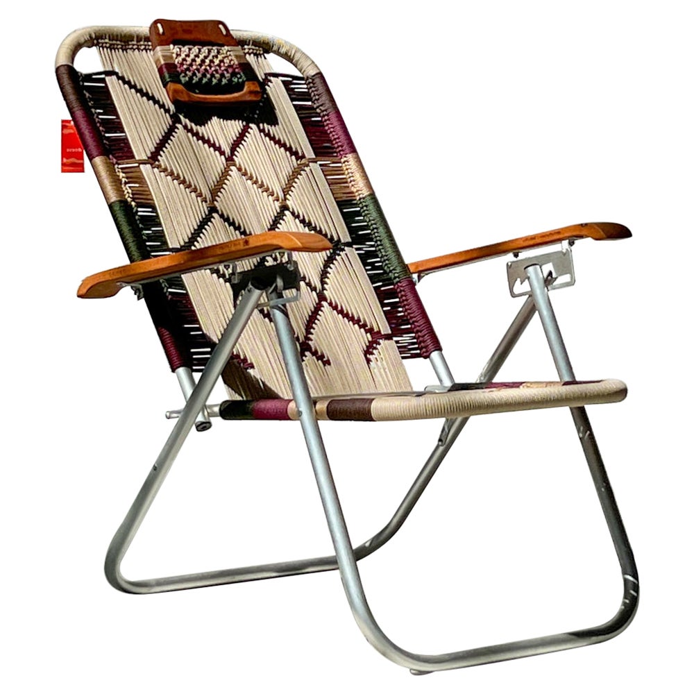 Reclining beach arm chair Japú - Trama 2 - Outdoor area - Dengô Brasil For Sale