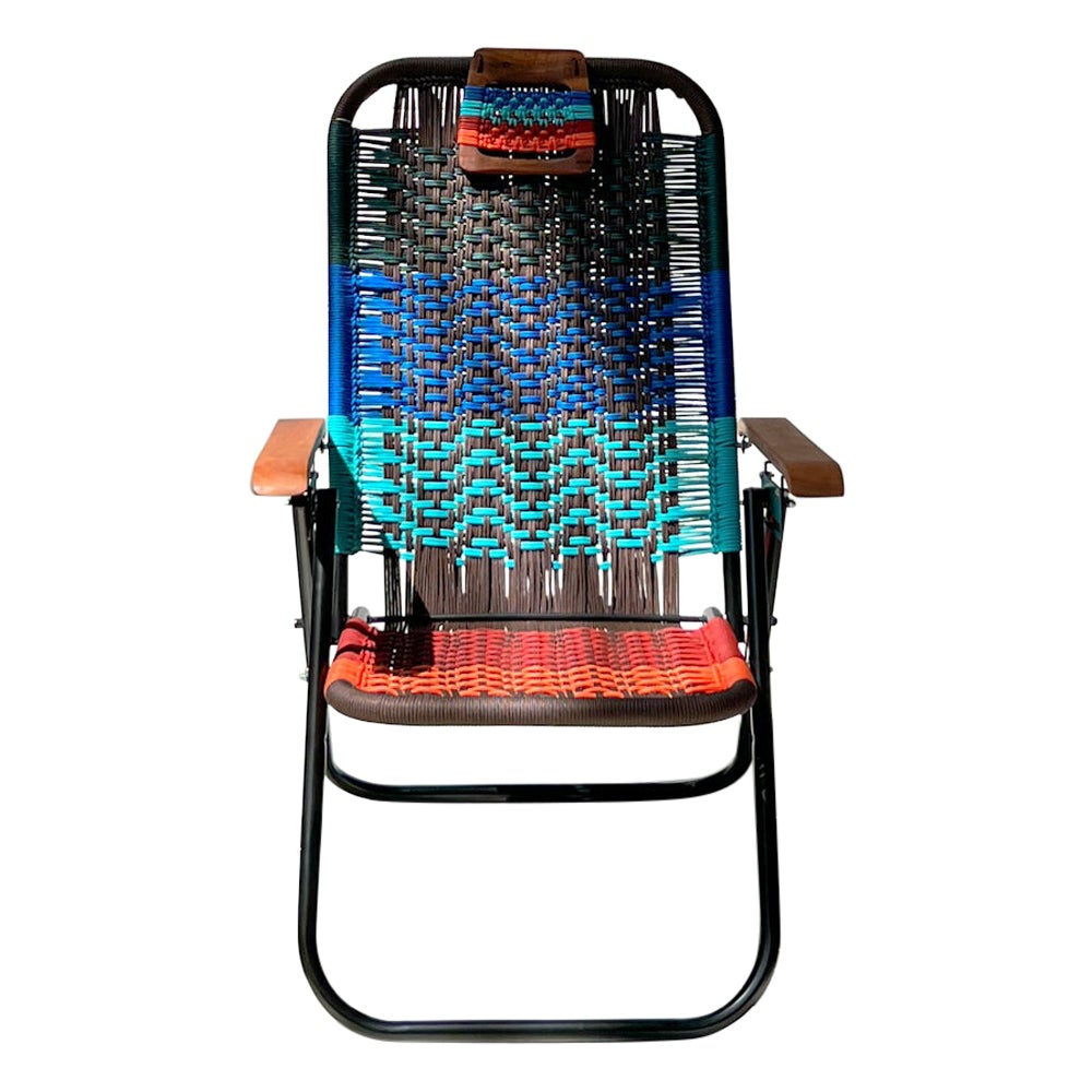 Reclining beach arm chair Japú - Trama Orla - Outdoor area - Dengô Brasil For Sale
