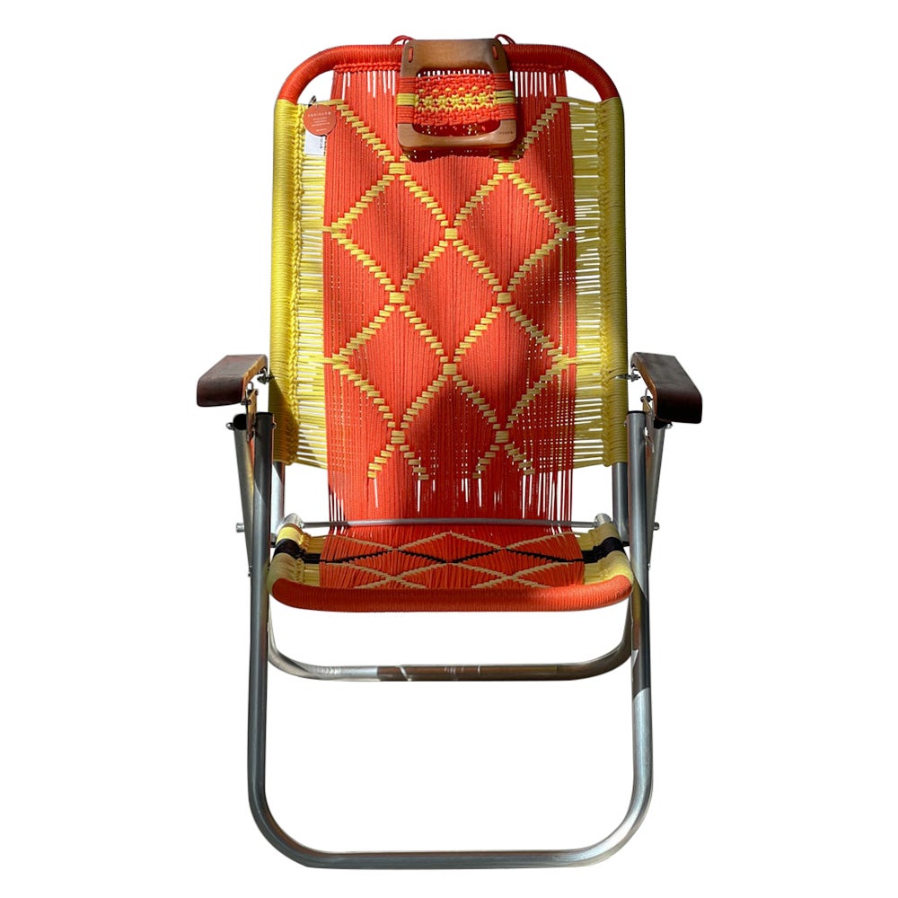 Reclining beach arm chair Japú - Trama 2 - Outdoor area - Dengô Brasil For Sale