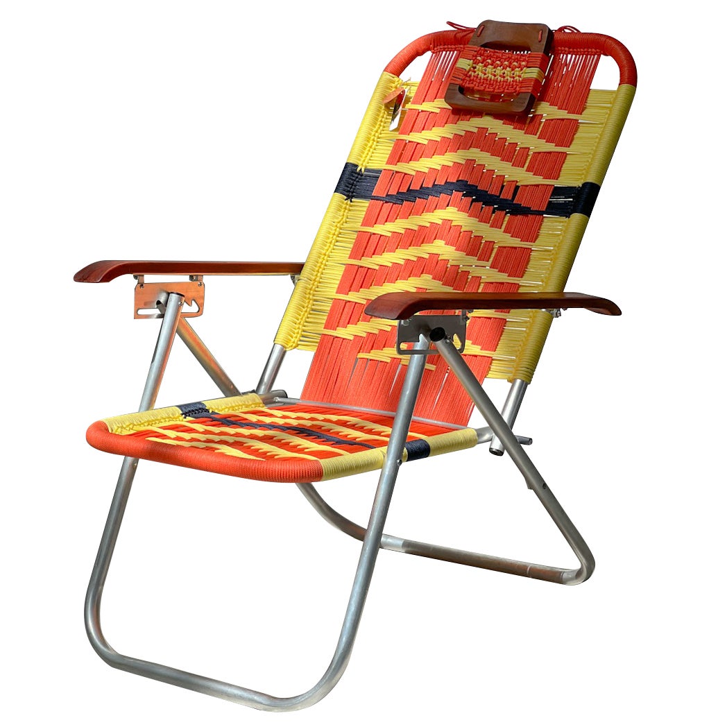 Reclining beach arm chair Japú - Trama 6 - Outdoor area - Dengô Brasil For Sale