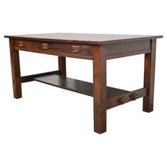Used Stickley Mission Oak Arts & Crafts Desk or Library Table, Circa 1900