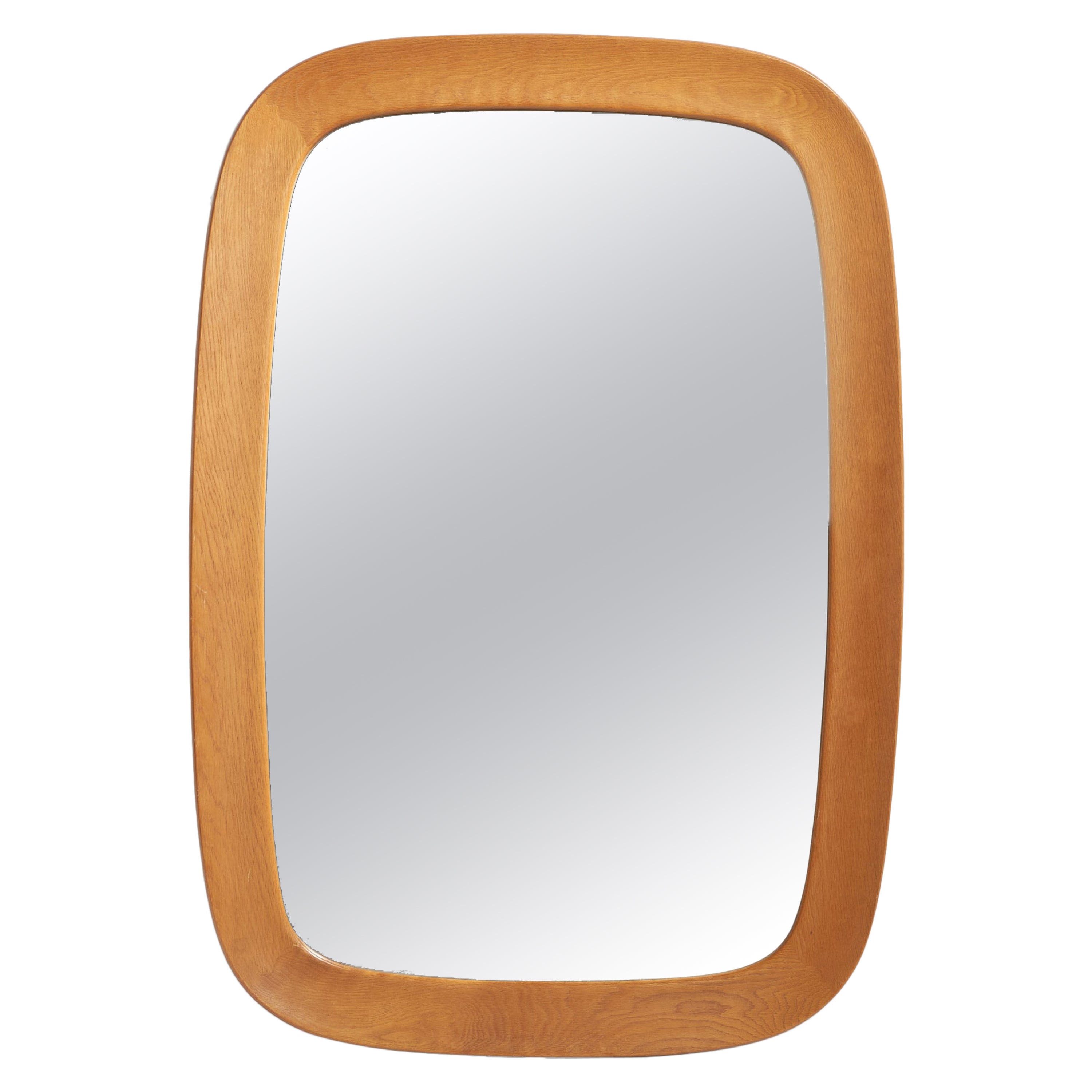 Fröseke, Sizeable Wall Mirror, Oak, Sweden, 1960s