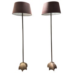 A Pair Of Bronze Floor Lamps By Jan Des Bouvrie For Quasar 