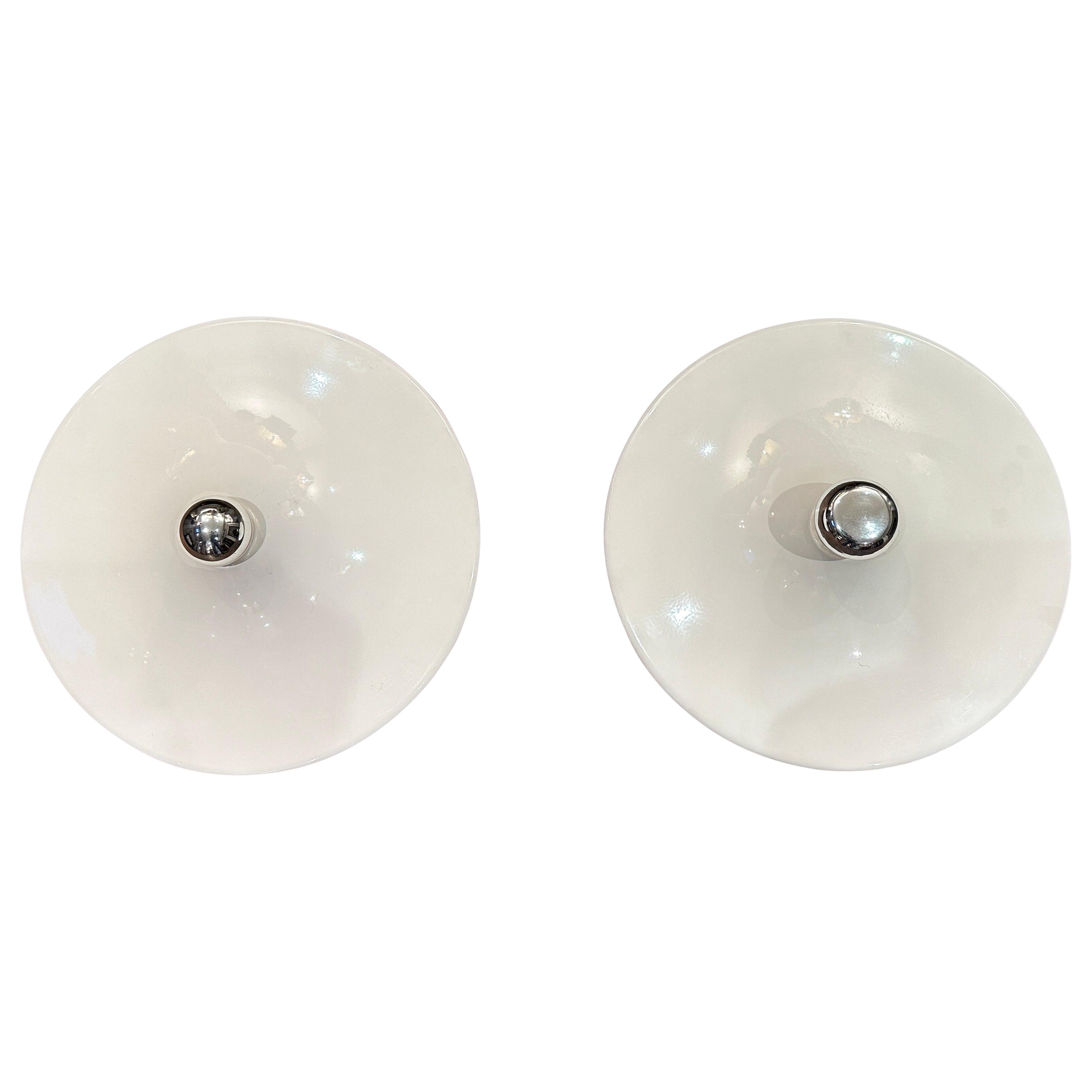 A pair Of Disc Ceiling or Wall Lights By G. Gorgoni For Stilnovo For Sale