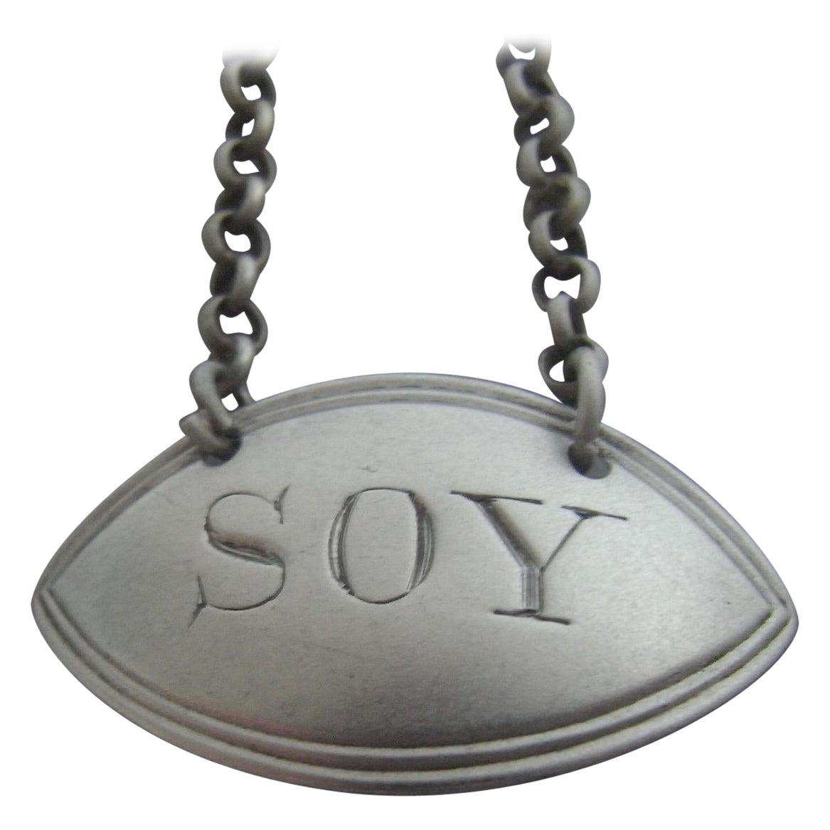 Etiqueta de salsa de Jorge III hecha en Londres por Susanna Barker, hacia 1786-90