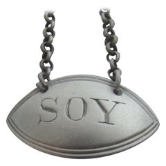 Etiqueta de salsa de Jorge III hecha en Londres por Susanna Barker, hacia 1786-90