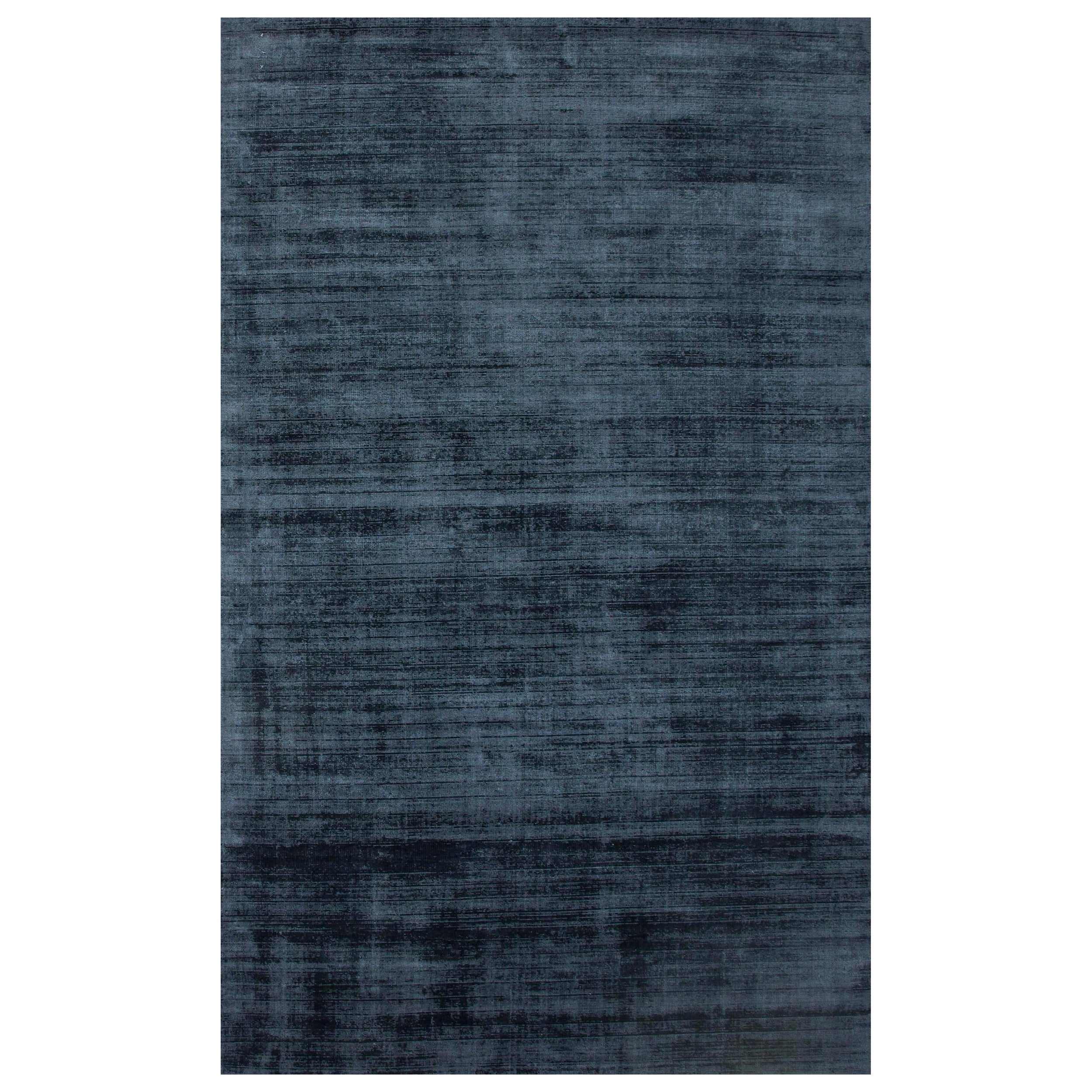 Midnight Symphony Navy Blue Hand-Loom Rug For Sale