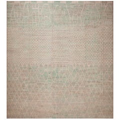 Nazmiyal Collection Modern Neutral Grey Abrash Tribal Design Rug 14'2" x 15'