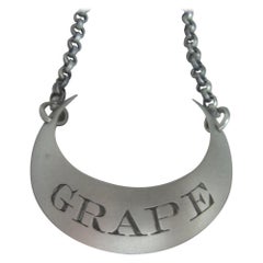 Etichetta per vino di George III "Grape" realizzata a Londra da George Smith & Thomas Hayter