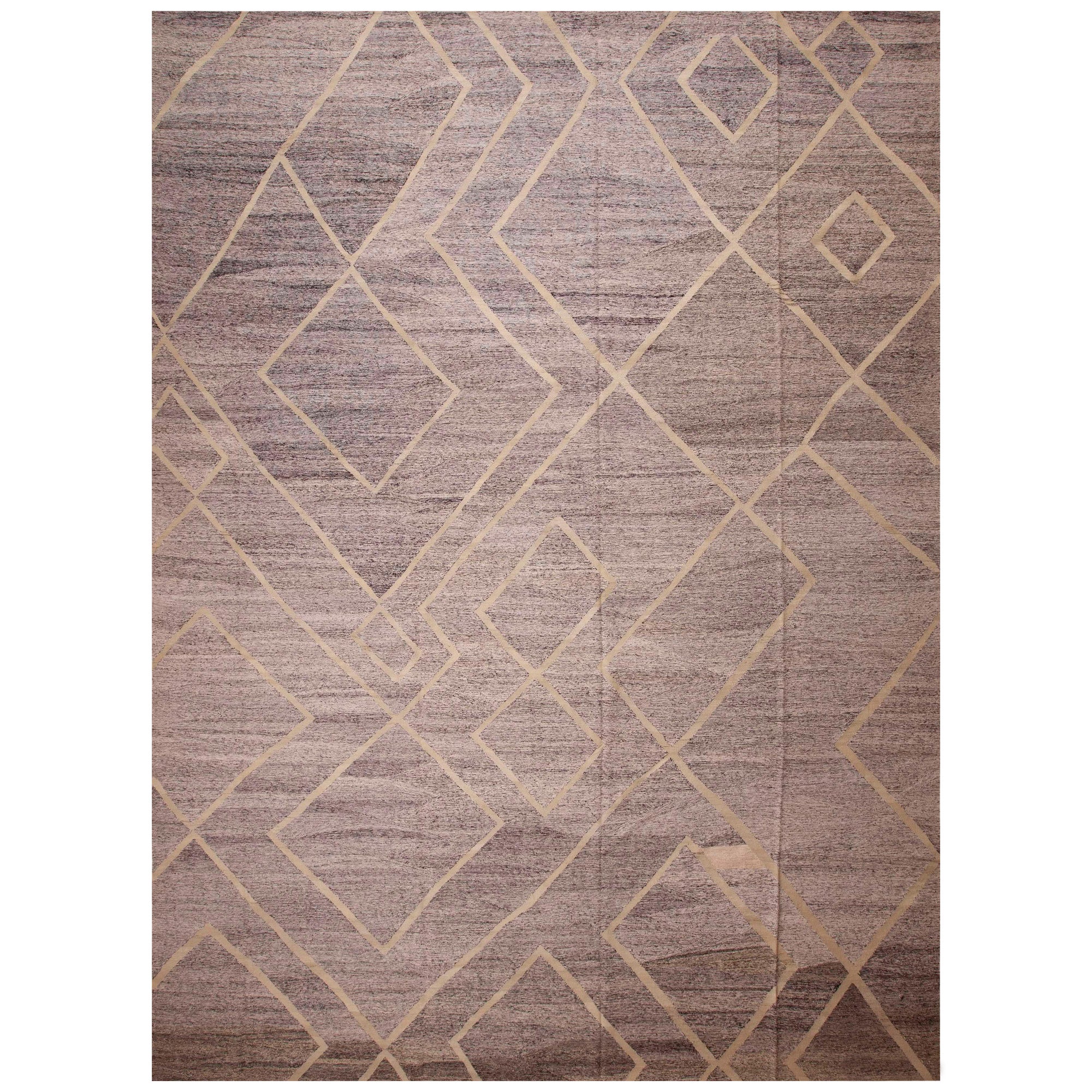 Nazmiyal Collection Tribal Deign Large Modern Flatweave Kilim Rug 14'4" x 19'1" For Sale