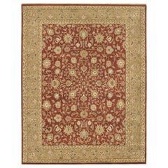 Luxuriöser traditioneller handgeknüpfter Kashan Ziegel & Khaki 11x19 Teppich
