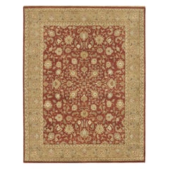 Luxury Traditional Hand-Knotted Kashan Brick & Khaki 12x22 Rug