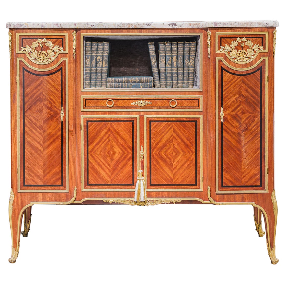 A fine 19th c French Louis XVI kingwood  bookcase signed P. Sormani .  For Sale