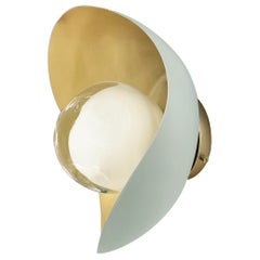 Perla Wall Light by Gaspare Asaro-Satin Brass/Acqua Finish