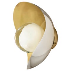 Perla Wall Light by Gaspare Asaro-Satin Brass/Polished Nickel Finish