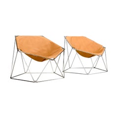 Frühe ockerfarbene Penta-Stühle aus Segeltuch von Jean-Paul Barray & Kim Moltzer für Bofinger