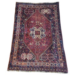 Ancien tapis persan nomade Qashqai