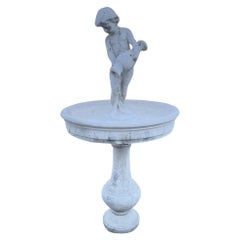 Antique Italian Cement Composition Central Fountain