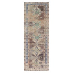 Vintage Persian Hamadan Runner in Warm Tones of Purple, Brown and Taupe