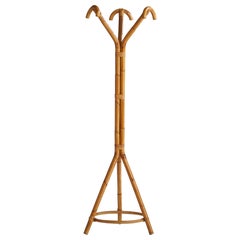 Italian Designer, Coat Stand, Bamboo, Rattan, Italy, 1960s