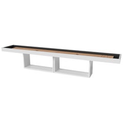 Elevate Customs Ambrosia Shuffleboard Table/Solid Pantone White Color in 12'-USA