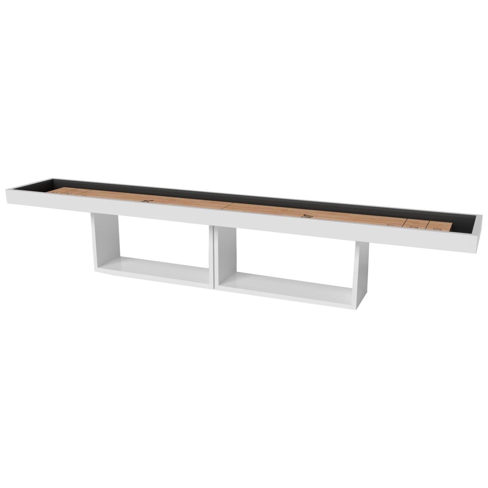 Elevate Customs Ambrosia Shuffleboard Table/Solid Pantone White Color in 14'-USA