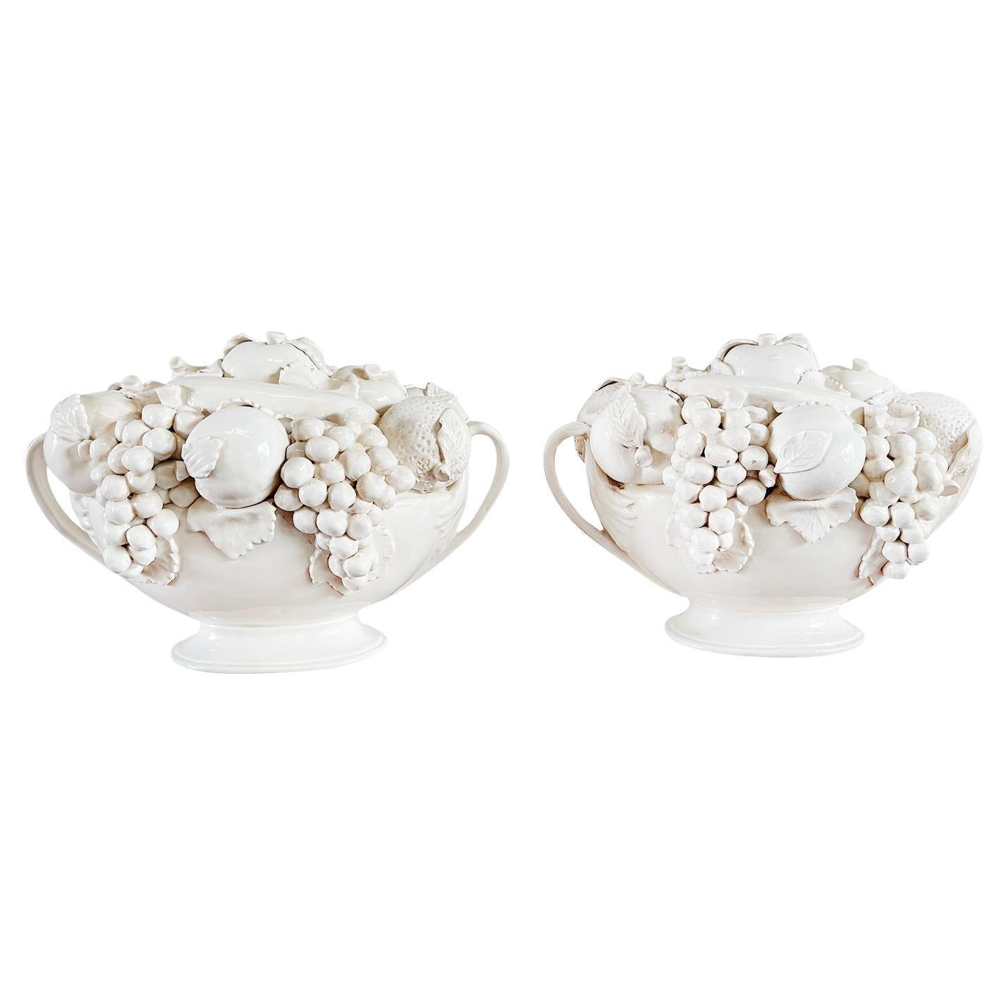 Paire de vases Cestini Medi con Frutta italiens du 20ème siècle