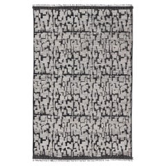 Keivan Woven Arts Alfombra marroquí contemporánea abstracta grande 0 en blanco y negro