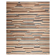 Nazmiyal Kollektion Neutral Geometrisches Design Moderner Flachgewebe Kelim 13' x 15'7"