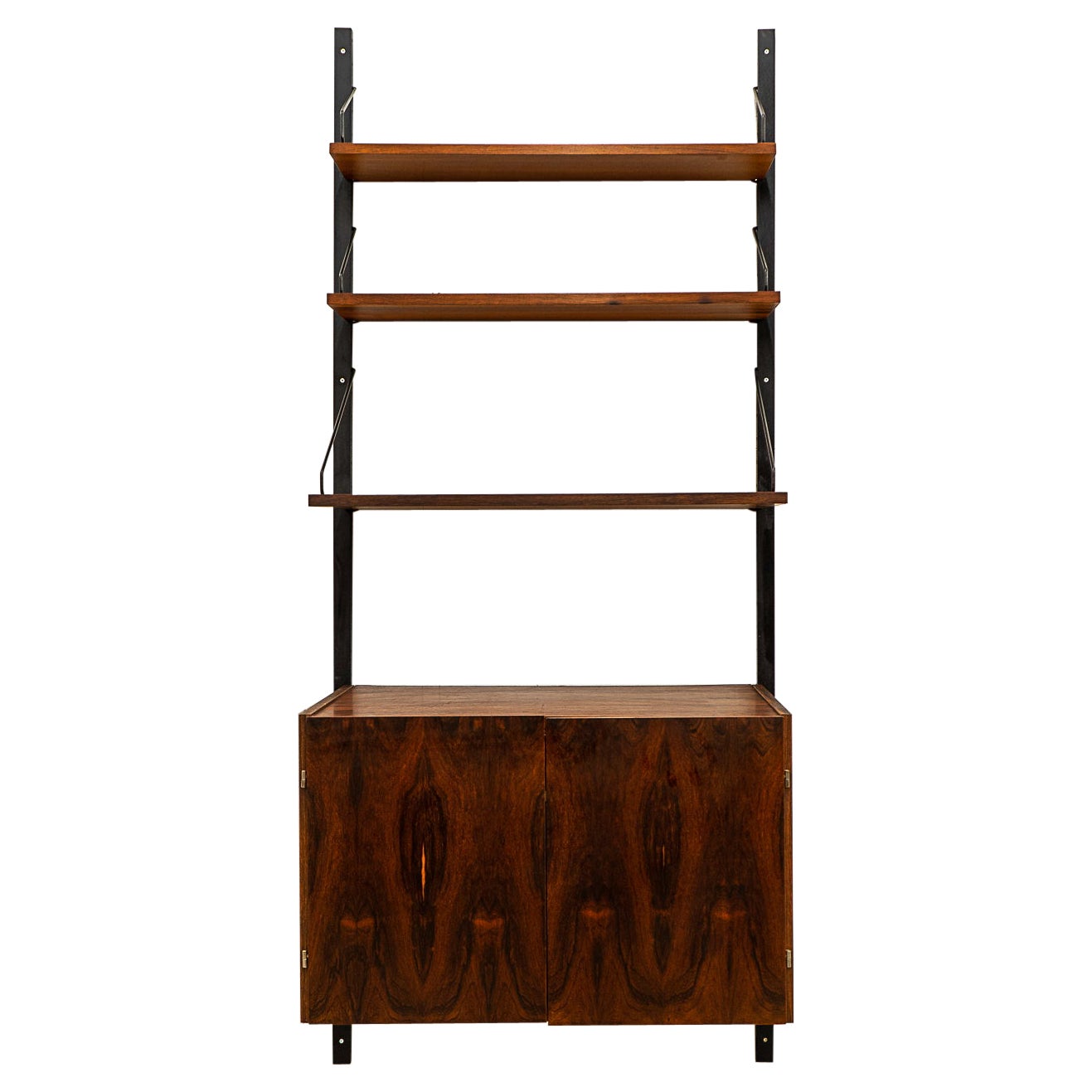 Sistema de pared danés de palisandro moderno de mediados de siglo
