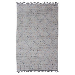 Modernity Tribal Rug in Wool with Sub-Geometric Design By Keivan Woven Arts (Tapis tribal moderne en laine avec design Sub-Géométrique) 