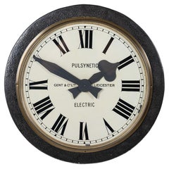 Vintage Large Reclaimed Electric Railway Wall Clock By Gent & Co Ltd Leicester
