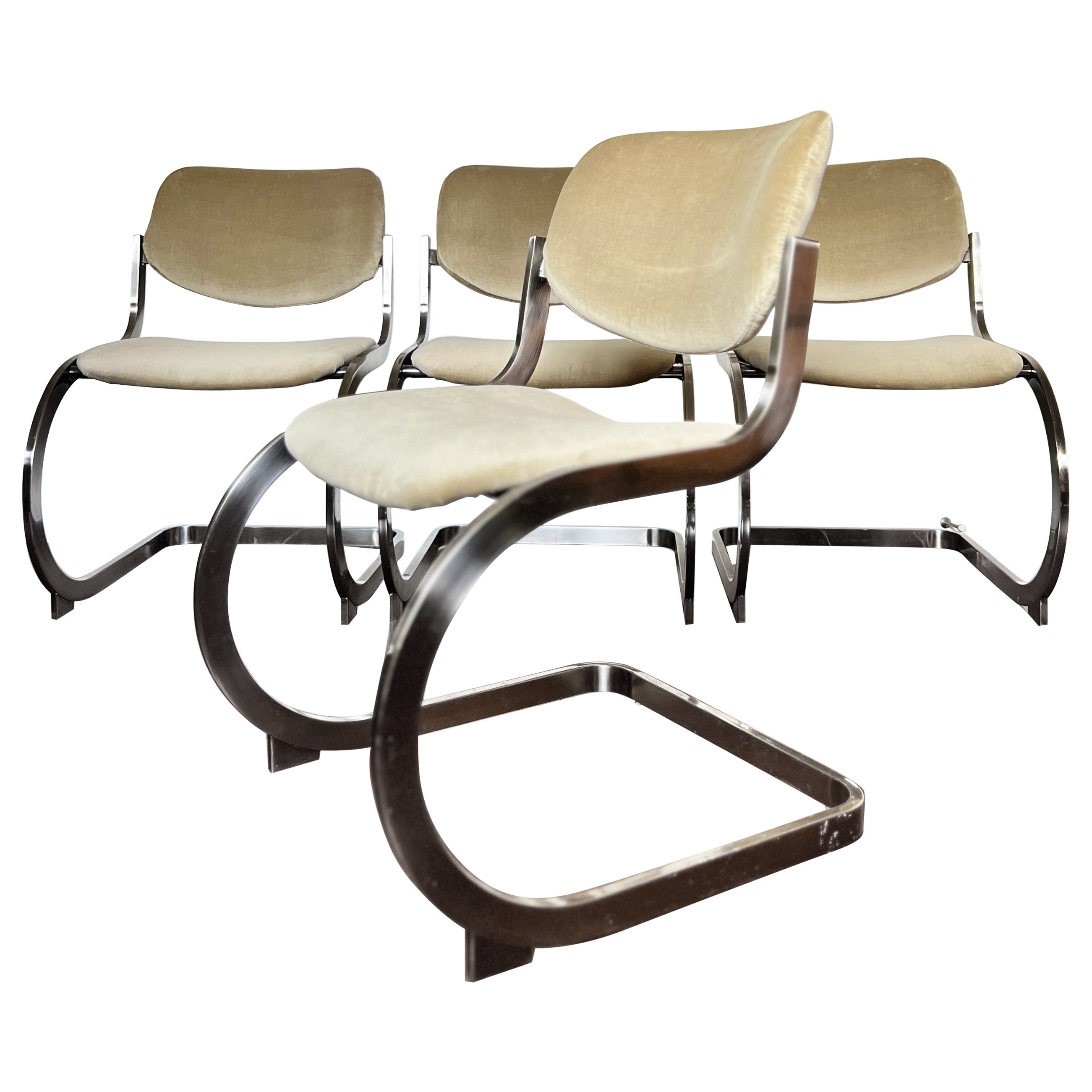 Ensemble de 4 chaises de salle à manger post-moderne par Design Institute America, vers 1986