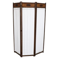 Three Panel Art Deco Privacy Screen or Room Divider with Decorative Detail