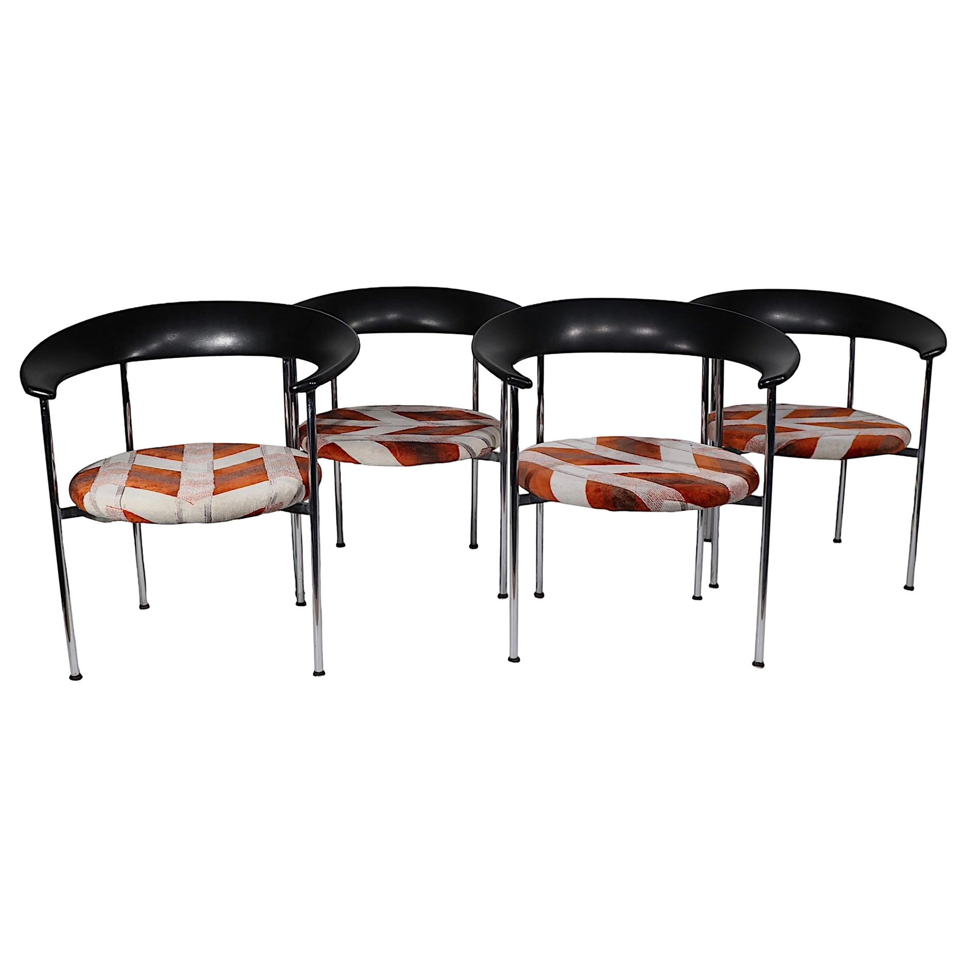 Ensemble de quatre chaises de salle à manger Admiral de John Yellin pour le IV Chair Corp vers les années 1960 en vente