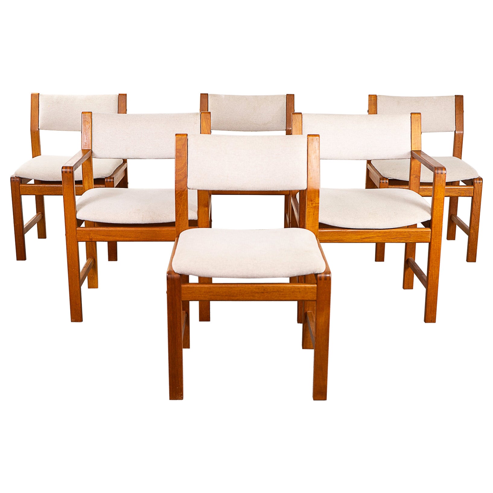 6 Teak Dining Chairs For Sale