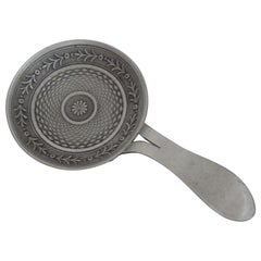 Antique George III Frying Pan Caddy Spoon Made in Birmingham by William Pugh, 1810