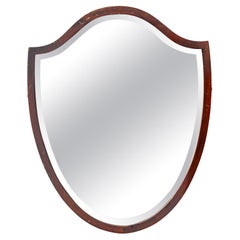 Mahogany Beveled Shield Mirror