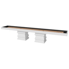 Elevate Customs Baluster Shuffleboard Table/Solid Pantone White Color in 14'-USA